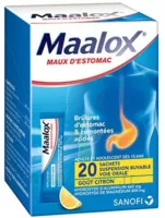 Maalox Maux D'estomac, Suspension Buvable Citron 20 Sachets à STRASBOURG
